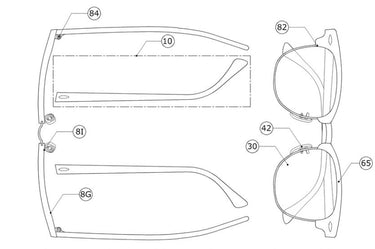 Ray-Ban RB3016 - RB4246 Browbar Links en Rechts