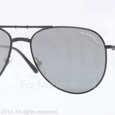 Burberry Zonnebril BE3071 Matte black gray mirror silver