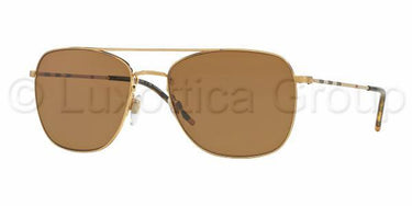 Burberry zonnebril BE3079 Brushed Goud Gepolariseerd