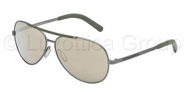 Dolce & Gabbana DG2141 11086G Brushed Matte Gunmetal Light Brown Mirror Gold