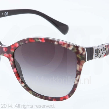 Dolce & Gabbana Zonnebril DG4162P Top black flowers on bla grey gradient