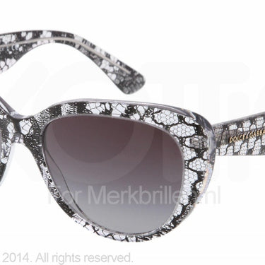 Dolce & Gabbana Zonnebril DG4189 Black lace gray gradient