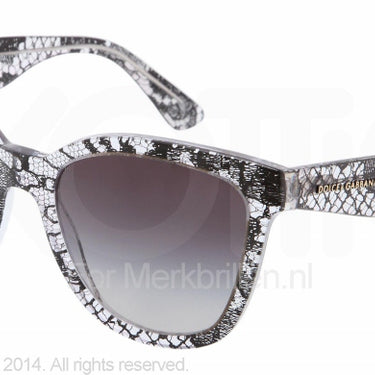Dolce & Gabbana Zonnebril DG4190 Black lace gray gradient