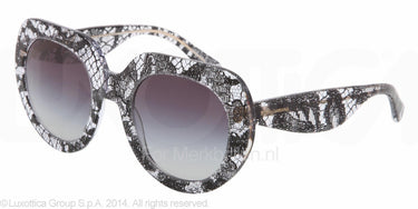 Dolce & Gabbana Zonnebril DG4191P Black lace gray gradient