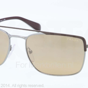 Prada Zonnebril PR 50QS Matte brown/gunmetal brown mirror gradient gray