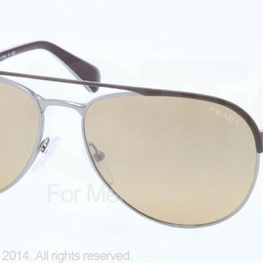 Prada Zonnebril PR 51QS Matte brown/gunmetal brown mirror gradient gray