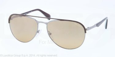 Prada Zonnebril PR 51QS Matte brown/gunmetal brown mirror gradient gray