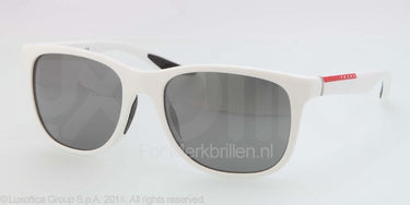 Prada Zonnebril PS 03OS White demishiny gray mirror silver