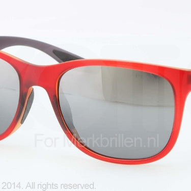 Prada Sport Zonnebril PS 03OS Top matte red on yellow gray gradient mirror silver