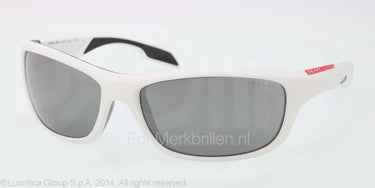 Prada Zonnebril PS 04NS Matte white gray mirro silver
