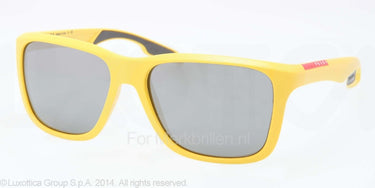 Prada Zonnebril PS 04OS Yellow demi shiny gray mirror silver