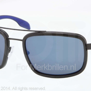 Prada Zonnebril PS 52PS Black rubber mirror blue