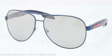 Prada Zonnebril PS 53PS Blue demi shiny grey mirror silver