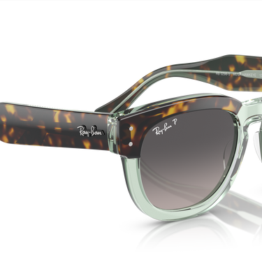 Ray-Ban Mega Hawkeye RB0298S 1376M3 Havana op transparant groen