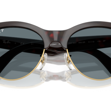 Ray-Ban Clubmaster Way Rood Havana op Goud