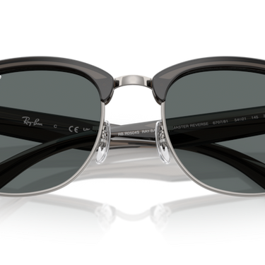 Ray-Ban Clubmaster Reverse RBR0504S 670781 Transparant Donkergrijs op Staalgrijs
