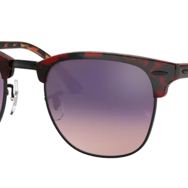 Ray-Ban Clubmaster Color Mix RB3016 12753B Top Trasp Red On Havana Orange