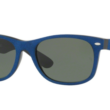 Ray-Ban New Wayfarer RB2132 6239 Black/Top Blue Alcantra