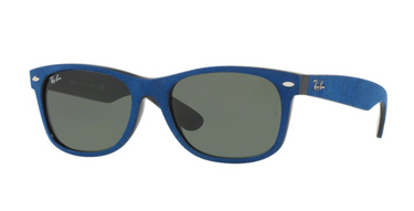 Ray-Ban New Wayfarer RB2132 6239 Black/Top Blue Alcantra