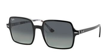 Ray-Ban Square RB1973 13183A Black on Chevron Grey/Burgundy