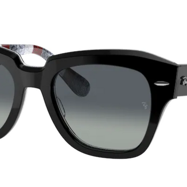 Ray-Ban State Street RB2186 13183A Black on Chevron Grey/Burgundy