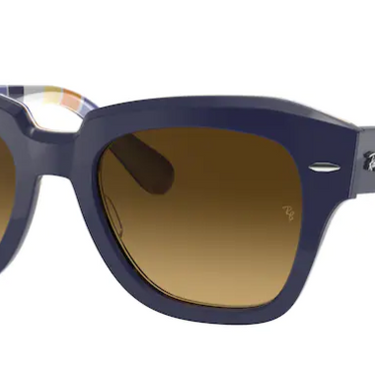 Ray-Ban State Street RB2186 132085 Blue on Stripes Orange/Blue