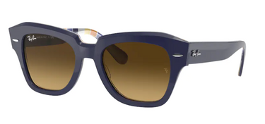 Ray-Ban State Street RB2186 132085 Blue on Stripes Orange/Blue