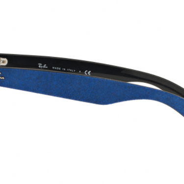 Ray-Ban New Wayfarer RB2132 6239 Black/Top Blue Alcantra