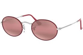 Ray-Ban Oval RB3547 9155AI Silver On Top Matte Bordeaux