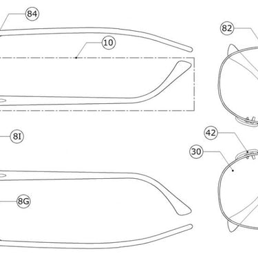 Ray-Ban RB3016 - RB4246 Browbar Links en Rechts