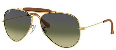Ray-Ban Aviator Craft RB3422Q 001/M9 Arista/Light Brown Leather
