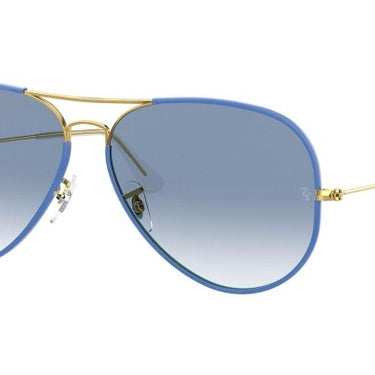 Ray-Ban Aviator Full Color Rb3025Jm 91963F Light Blue on Legend Gold