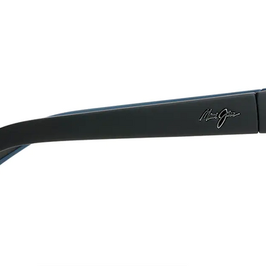Maui Jim Kanaio Coast 766-02MD Matte Soft Black with White and Blue