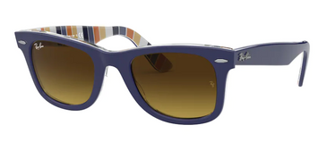 Ray-Ban Wayfarer RB2140 132085 Blue on Stripes Orange/Blue
