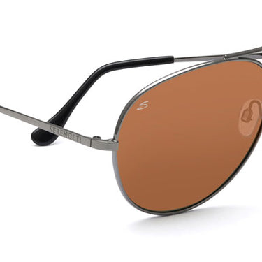 Serengeti Large Aviator 7508  Shiny Gunmetal-Bruin