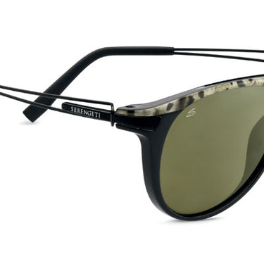 Serengeti Udine 7760  201L Shiny Marble cut to Black/Black temples-Groen
