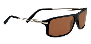 Serengeti Rivoli 7765  Satin Black / Silver satin temples -Bruin