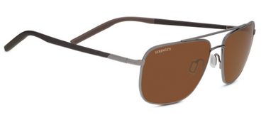 Serengeti Tellaro 8821 Shiny Gun Metal / Dark Brown / Chocolate Brown