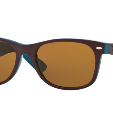 Ray-Ban New Wayfarer RB2132 6213 Top Matte Bordeaux On Green
