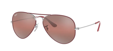 Ray-Ban Aviator Mirror RB3025 9155AI Silver On Top Matte Bordeaux