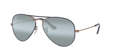 Ray-Ban Aviator Mirror RB3025 915AJ Copper On Dark Matte Blue