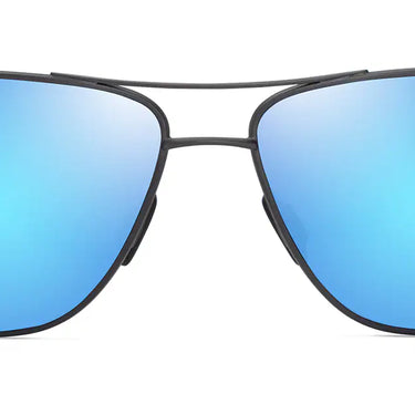 Maui Jim Castles B728-17 Matte Dark Ruthenium Black  Blue Hawaii