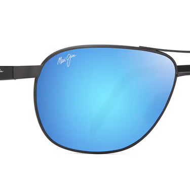 Maui Jim Castles B728-17 Matte Dark Ruthenium Black  Blue Hawaii