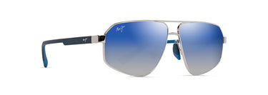 Maui Jim  Keawawa DBS620-17 Shiny Silver w/Dark Blue