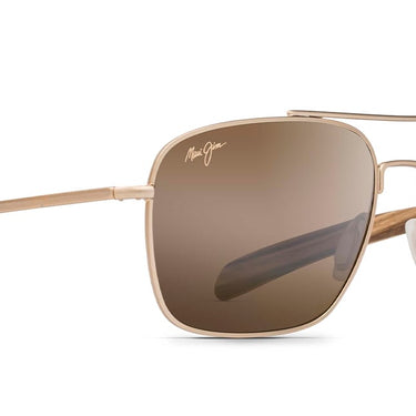 Maui Jim  Island Life H761-16M Matte Gold w/Wooden Temple Tip