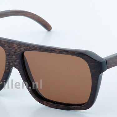 Houten Zonnebril HZ10 Havanna bruin maat: 60