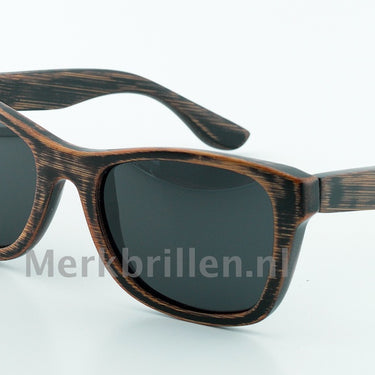 Houten Zonnebril HZ11 Bruin licht/donker Maat: 56