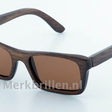Houten Zonnebril HZ12 Bruin havanna Maat: 54