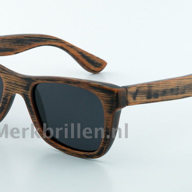 Houten Zonnebril HZ13 Bruin havanna Maat 48