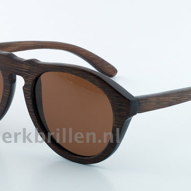 Houten Zonnebril HZ14 Bruin Havanna maat: 54